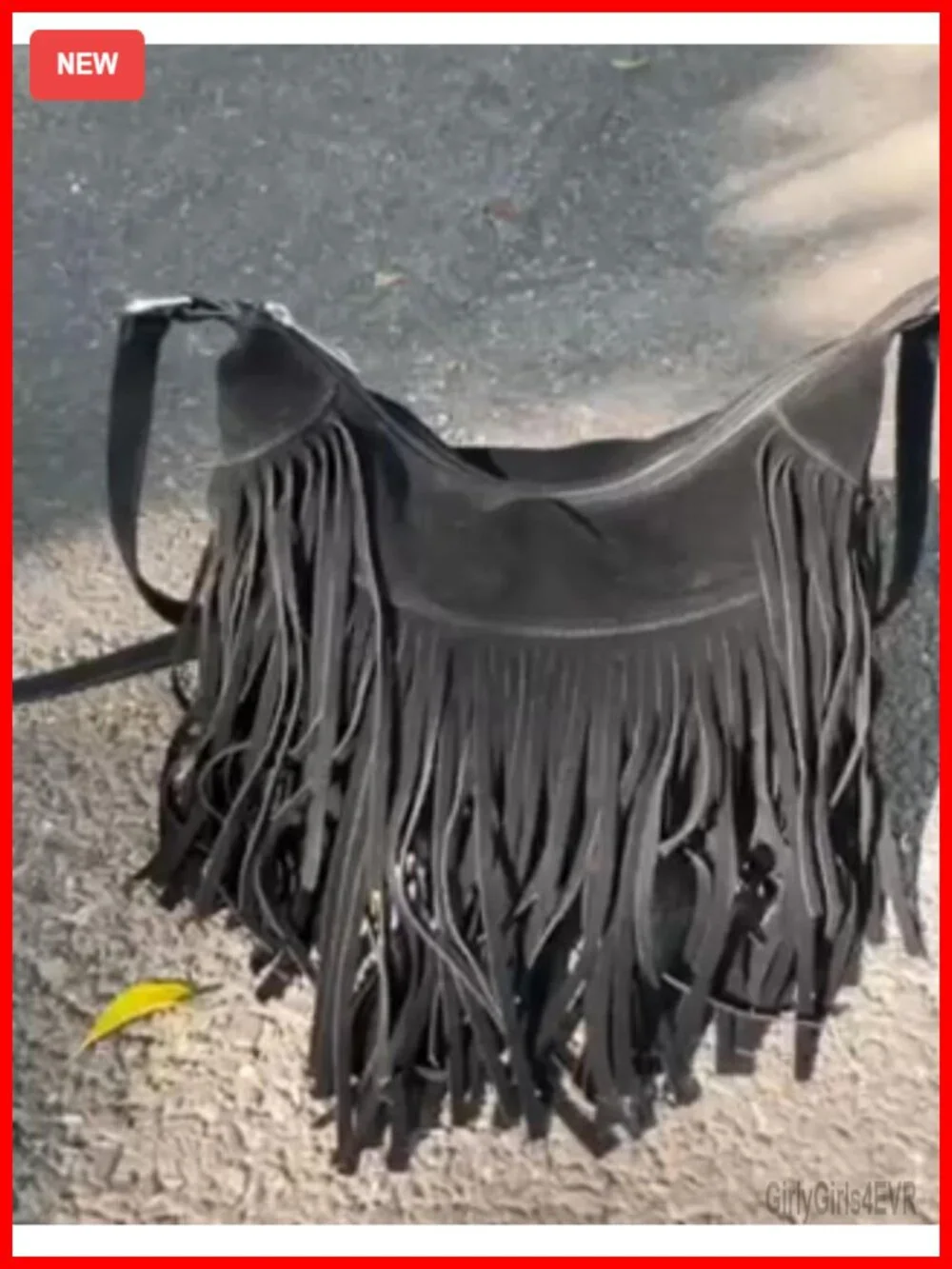 Vegan Suede Fringe Hobo Bag Tassel Hippie Crossbody Shoulder Purse